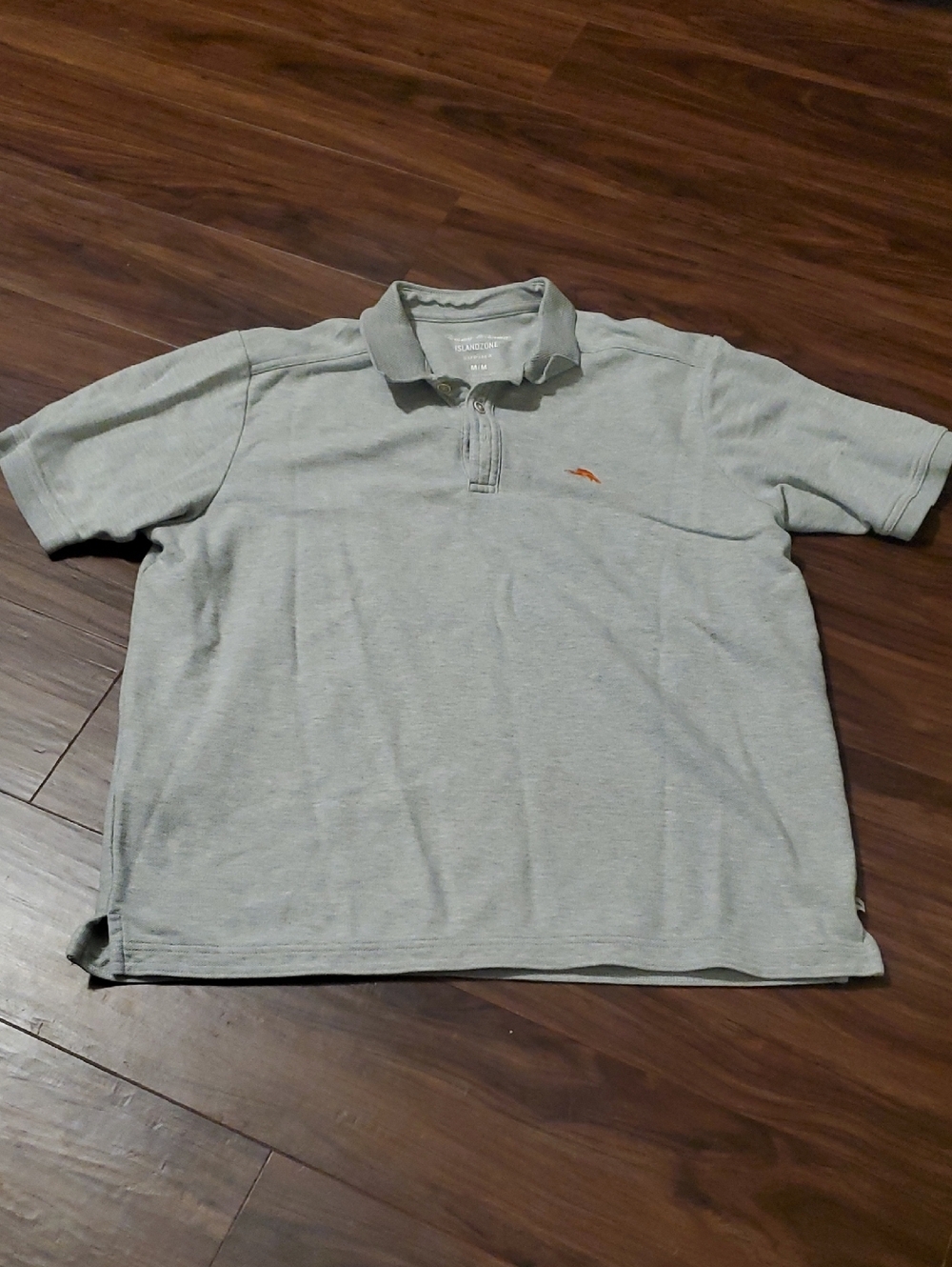 Tommy Bahama ISLANDZONE Supima Light Gray Polo with Orange Logo